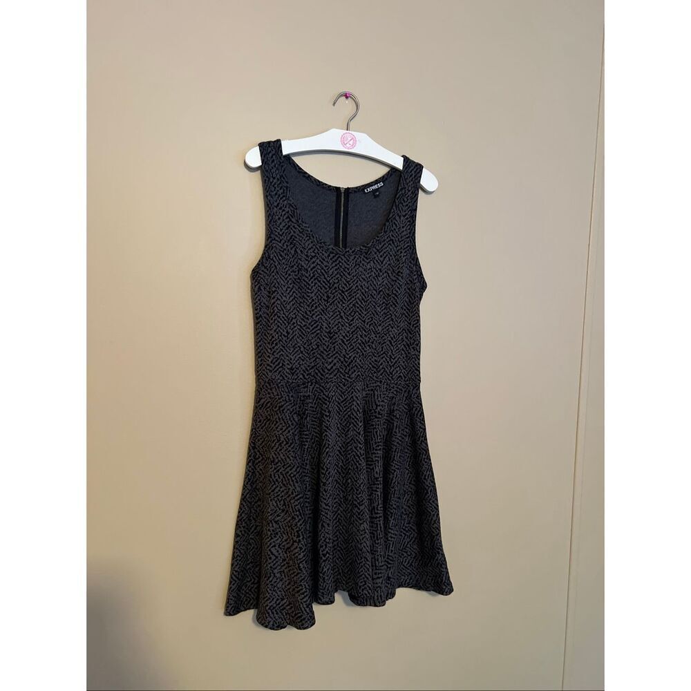 Express Grey And Black Patterned Tank Top Dress Woman’s Size Medium